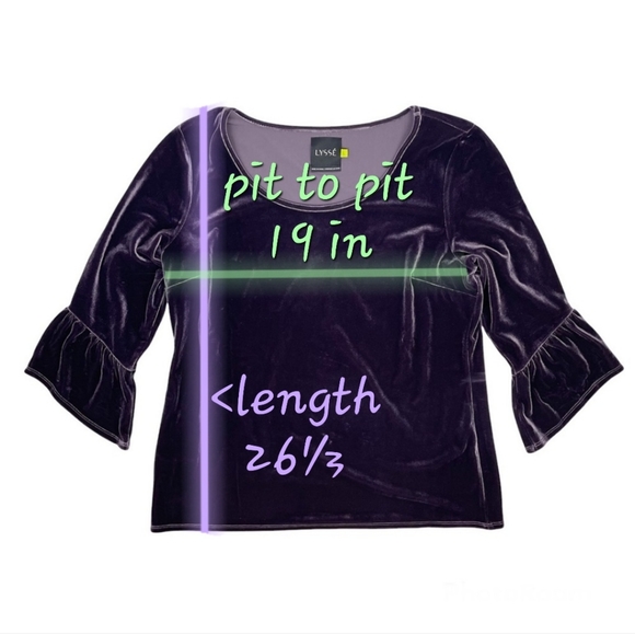 Lyssé Remy Velvet Bell Sleeve Top Amethyst - Picture 8 of 8